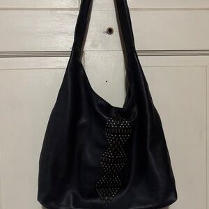 The Sak Black Hobo Bag with Studded Design